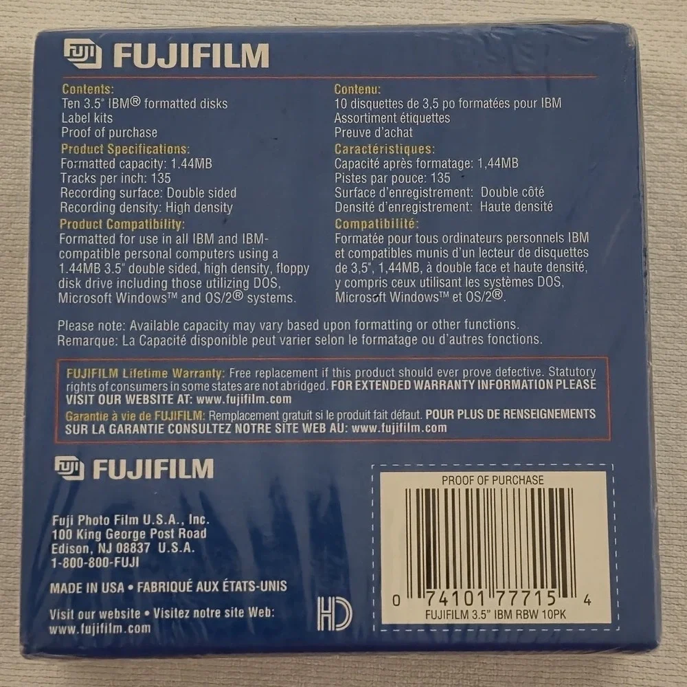 Fujifilm 10 Pack Color Floppy Disc Disks 1.44MB 3.5